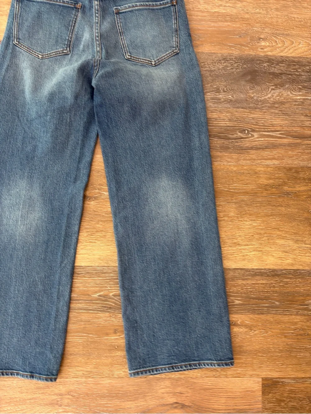 Quince Bella Stretch Relaxed Straight Jeans on Atlantic blue size 27